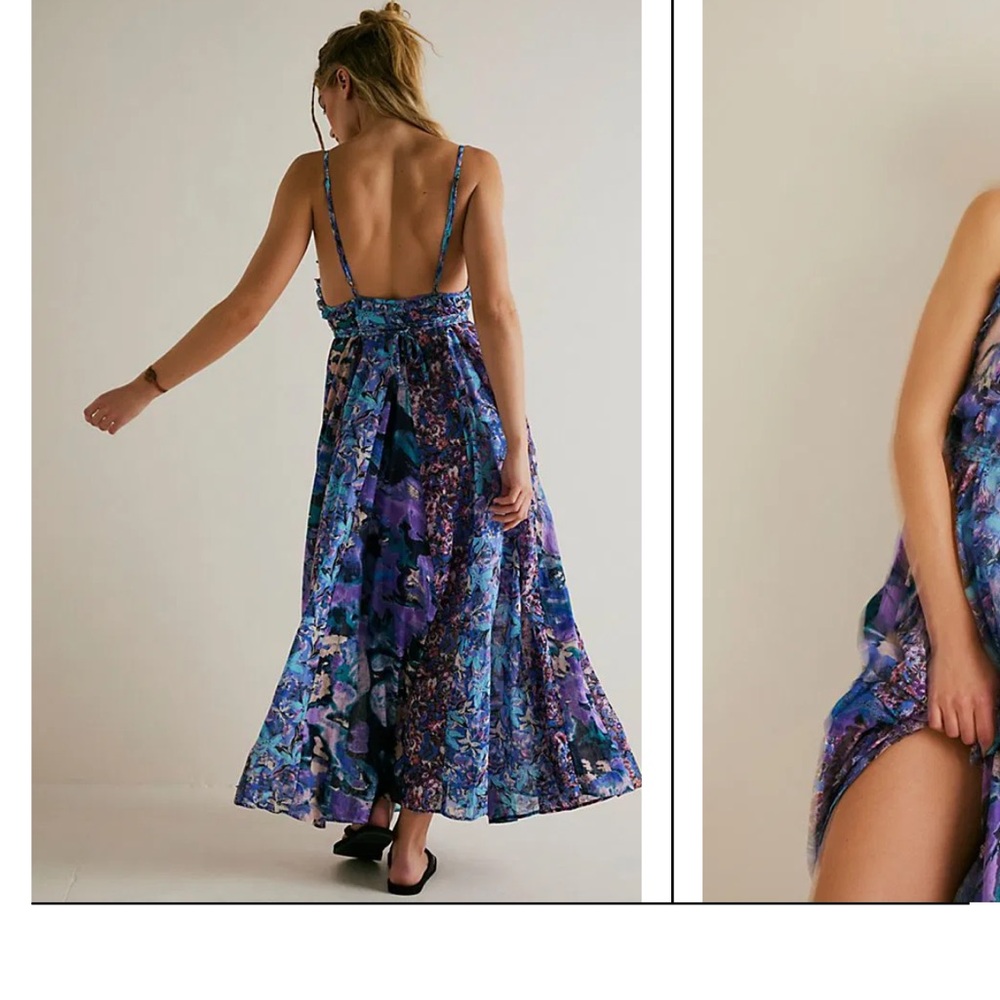 Free People Blue & Purple Floral Maxi Dress
New, never worn.  Wrong size for me. - Picture 5 of 6